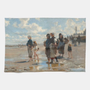 Setting Out to Fish by John Singer Sargent Kitchen Towel