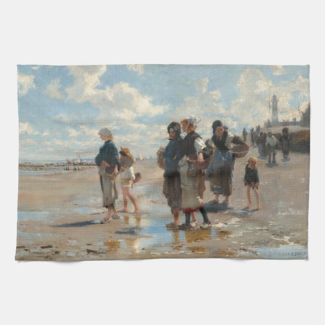 Setting Out to Fish by John Singer Sargent Kitchen Towel (Horizontal)