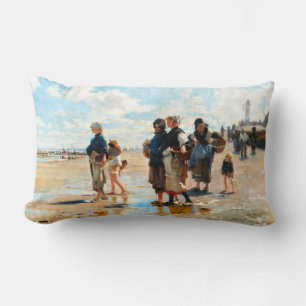 Setting Out to Fish by John Singer Sargent Lumbar Pillow