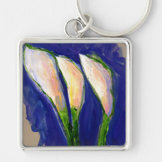 Setting Sail Calla Lily Flowers Art Keychain