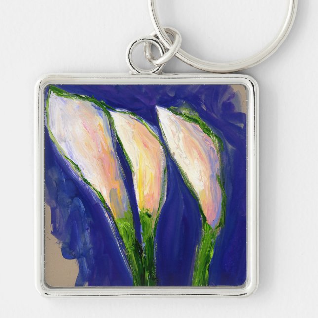 Setting Sail Calla Lily Flowers Art Keychain (Front)