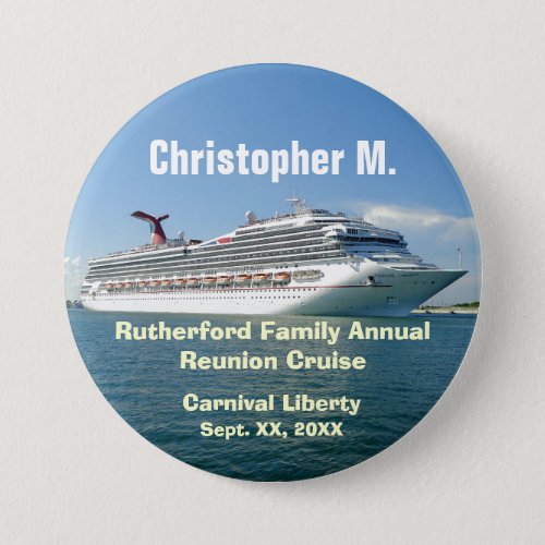 Setting Sail Family Group Cruise Name Badge CLF1 Pinback Button