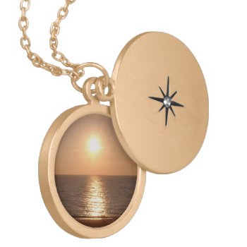 Setting Sun Gold Plated Necklace by JTHoward at Zazzle