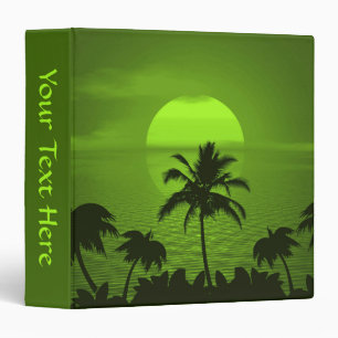 Setting Sun Green Tropics Palm Beach 3 Ring Binder