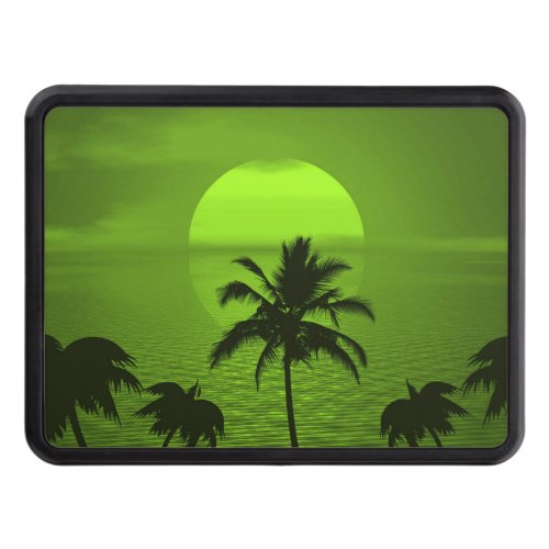 Setting Sun Green Tropics Palm Beach Hitch Cover