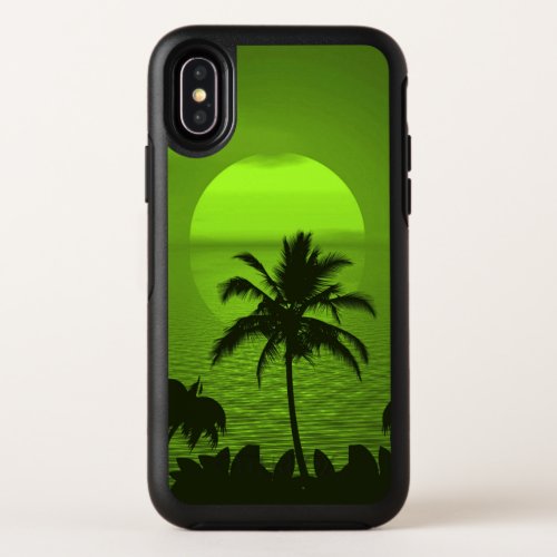 Setting Sun Green Tropics Palm Beach OtterBox Symmetry iPhone XS Case