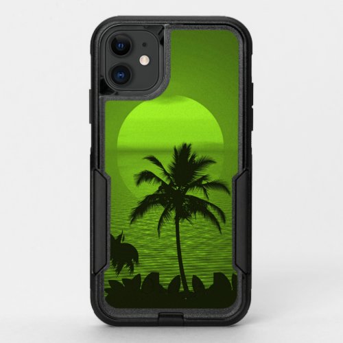 Setting Sun Green Tropics Palm Beach OtterBox Commuter iPhone 11 Case