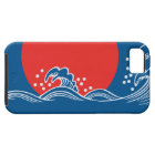 Setting sun on blue waves design iPhone5