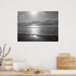 Setting Sun over the Ocean Poster | Zazzle