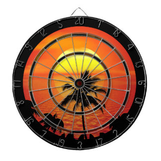 Setting Sun Red Tropics Beach Regulation Dart Board