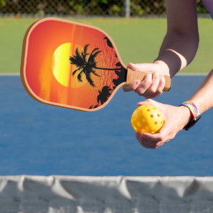 Setting Sun Red Tropics Palm Beach Pickleball Paddle