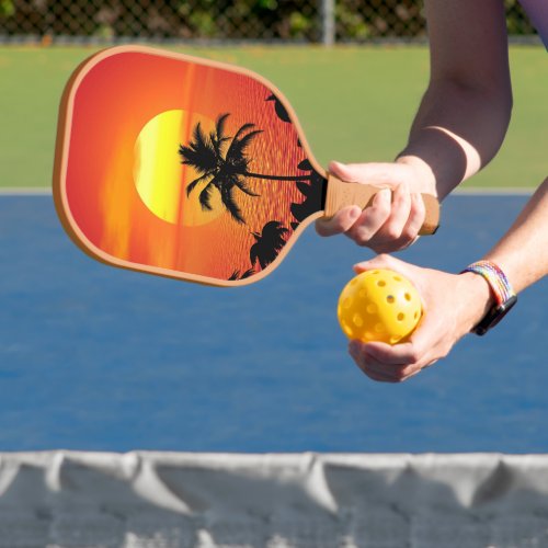 Setting Sun Red Tropics Palm Beach Pickleball Paddle