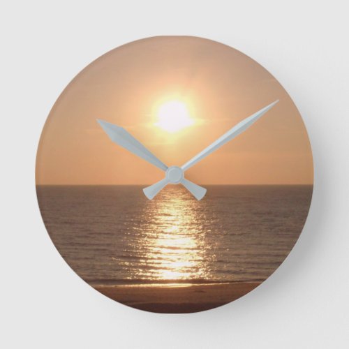 Setting Sun Round Clock