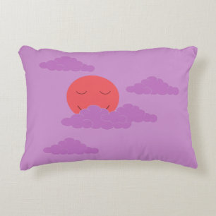 Setting Sun with Purple Clouds: Accent Pillow