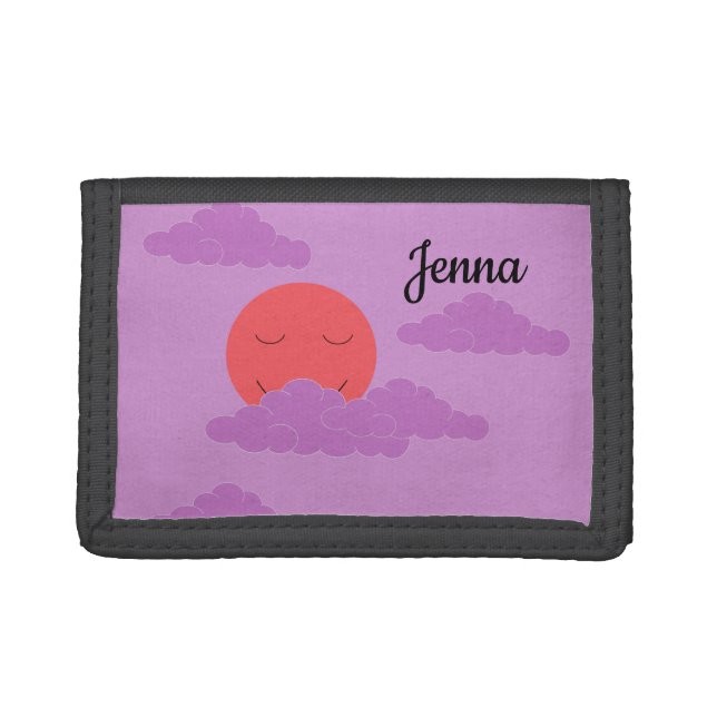 Setting Sun with Purple Clouds: Trifold Wallet (Front)