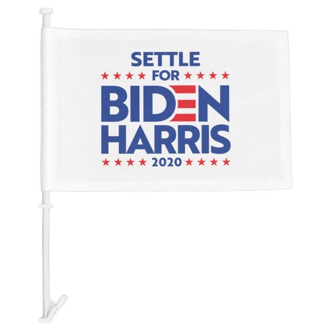 SETTLE FOR BIDEN HARRIS CAR FLAG (Front)
