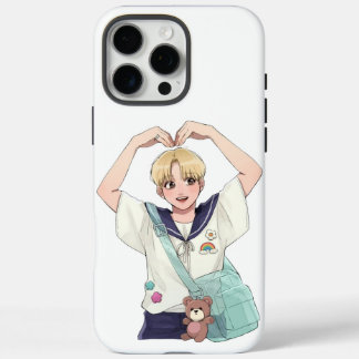 Seungkwan SEVENTEEN Anime Style Heart Pose Fan Art iPhone 16 Pro Max Case