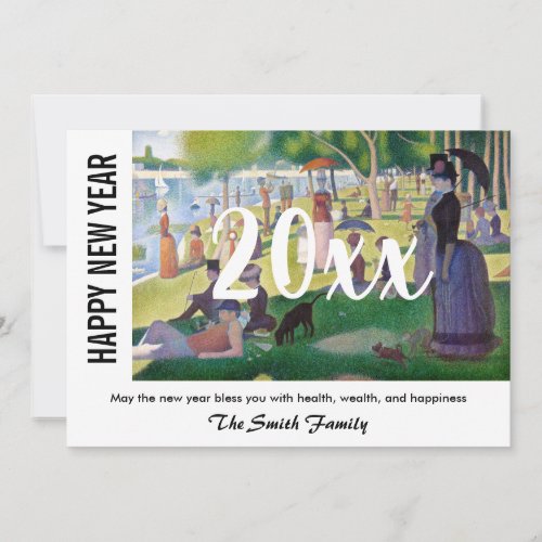 Seurat _ Happy New Year  Sunday on Grande Jatte Holiday Card