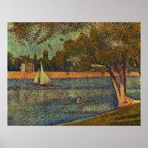 Seurats The River Seine at La Grande_Jatte 1888 Poster