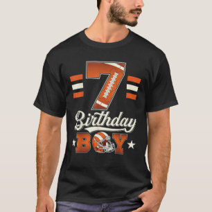 Seven 7th Birthday Boy Football 7 Year Old Sports T-Shirt