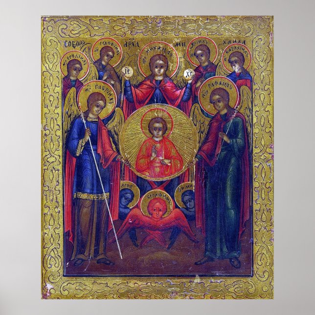 Seven Archangels Eastern Orthodox Christian Art Poster (Front)