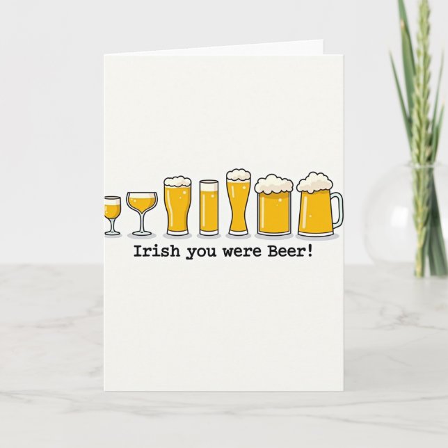 Seven Beer Glasses Fun Card (Front)