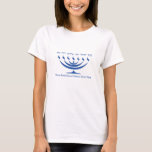 Seven branch menorah of Israel and Shema Israel T-Shirt<br><div class="desc">Seven branch menorah of Israel and Shema Israel Blue Color</div>
