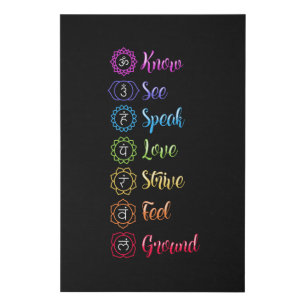Seven Chakra Om Yoga Faux Canvas Print