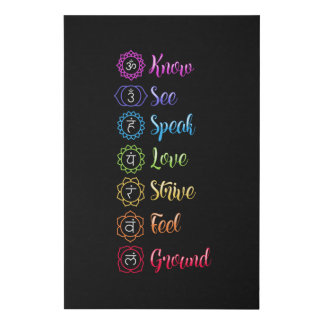 Seven Chakra Om Yoga Faux Canvas Print