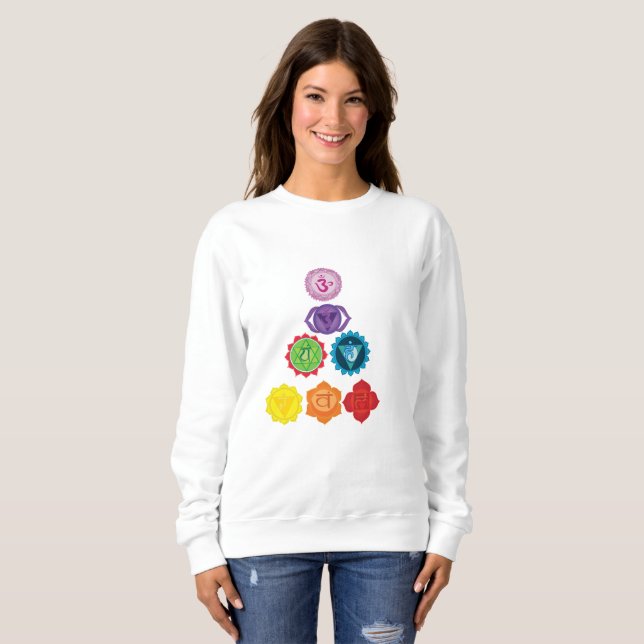 Seven Chakra Yoga Women's Basic Sweatshirt (Front Full)