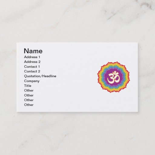 Customizable Seven Chakras Colors Business Card