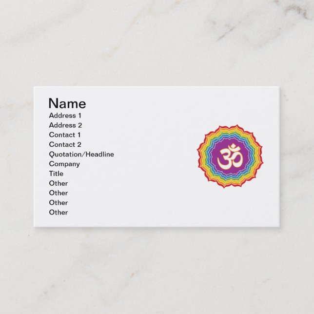Seven Chakras Colors Business Card (Front)