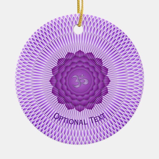 Seven Chakras  Crown Chakra Yoga Design Ceramic Ornament (Front)