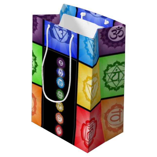Seven Chakras Meditation Medium Gift Bag (Back Angled)