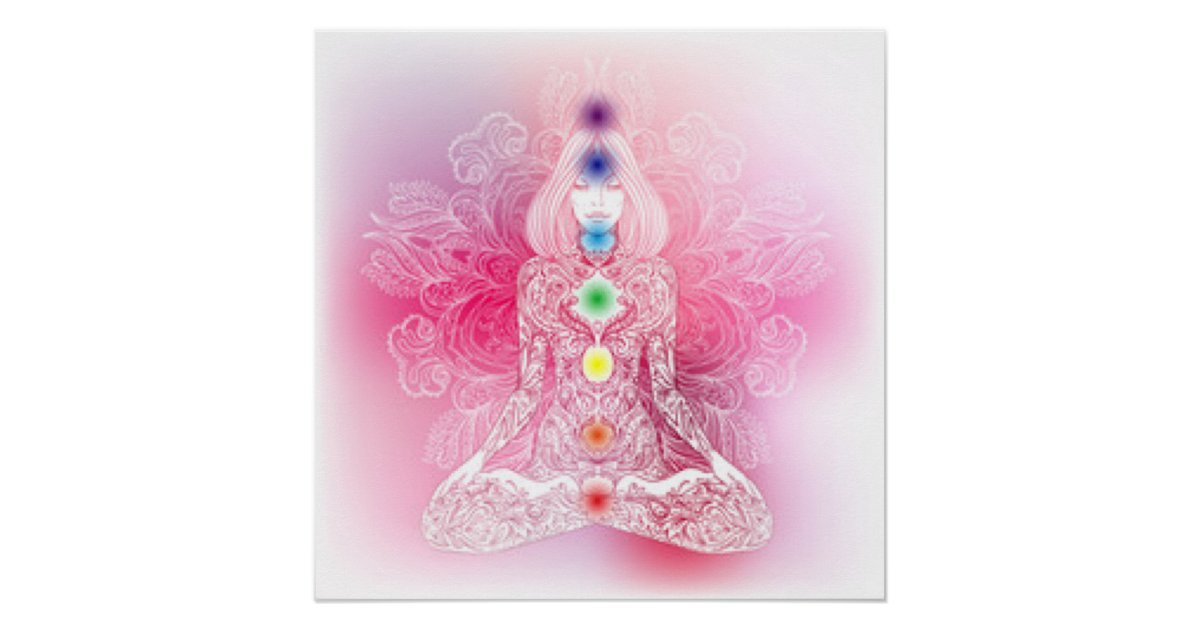 Seven Chakras Pink Lady Poster Zazzle
