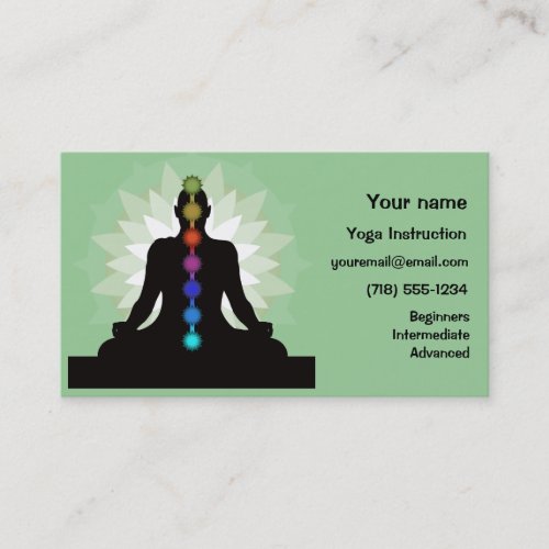 Seven Chakras Yoga Design Business Cards