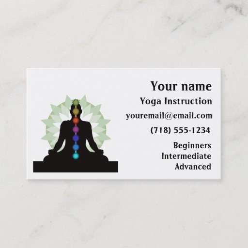 Customizable Seven Chakras Yoga Design Business Cards