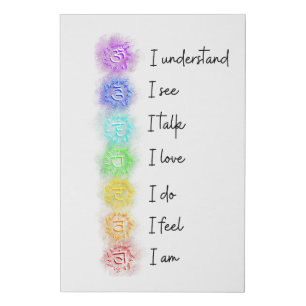 Seven Chakras Yoga Faux Canvas Print