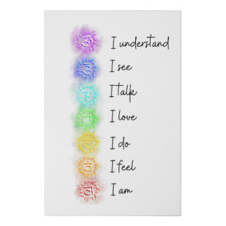 Seven Chakras Yoga Faux Canvas Print