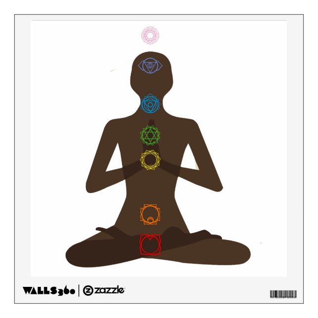 Seven Chakras Yoga Pose Wall Decal (Front)