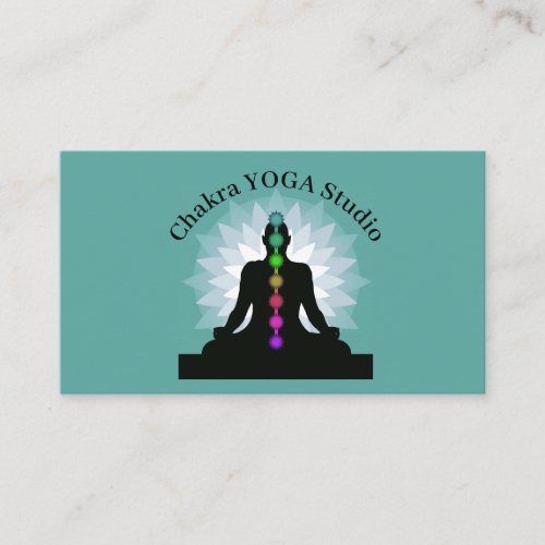 Seven Chakras Yoga Position Design Business Card