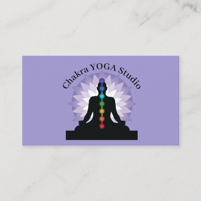 Seven Chakras Yoga Position Design Business Card (Front)