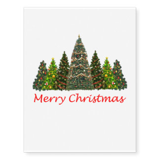 Seven Christmas Trees, Merry Christmas Temporary Tattoos
