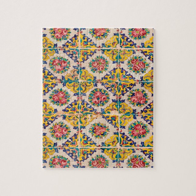 Seven-color persian tile jigsaw puzzle (Vertical)