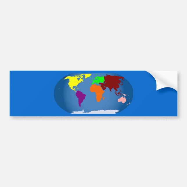 Seven Continents Colored Bumper Sticker (Front)