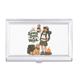Seven Days A Week Camping Adventure Design Business Card Case