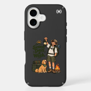 Seven Days A Week Camping Adventure Design iPhone 16 Case