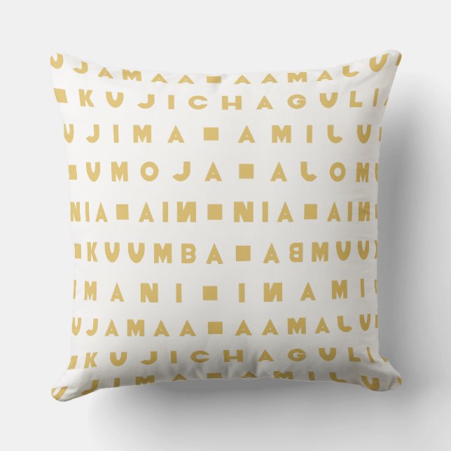Seven Days of Kwanzaa Throw Pillow (Back)