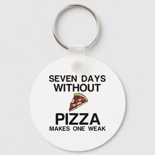 SEVEN DAYS WITHOUT PIZZA MAKES ONE WEAK KEYCHAIN