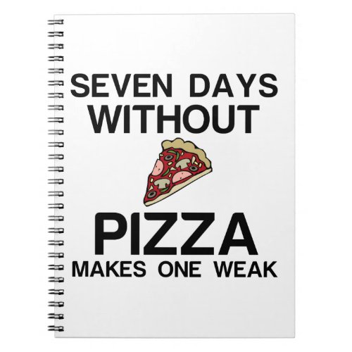 SEVEN DAYS WITHOUT PIZZA MAKES ONE WEAK NOTEBOOK